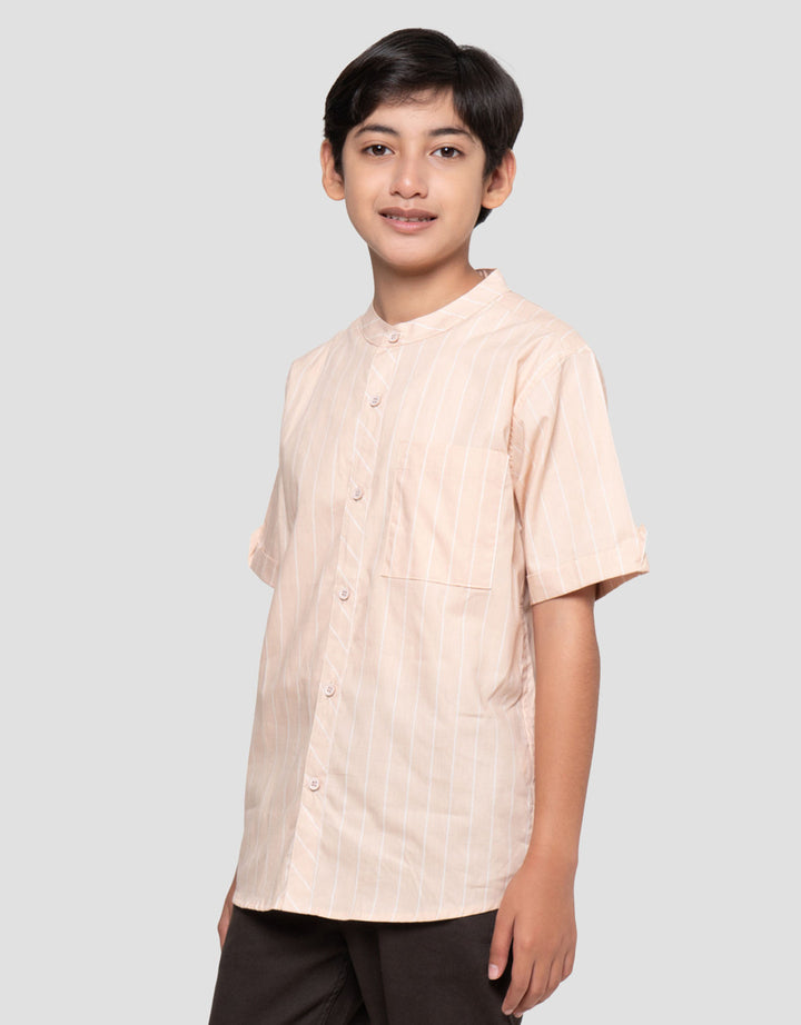 Nevada White Stripes Kemeja Koko Anak Laki-laki