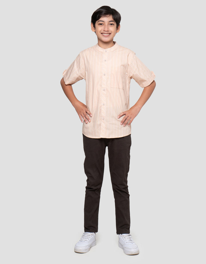 Nevada White Stripes Kemeja Koko Anak Laki-laki