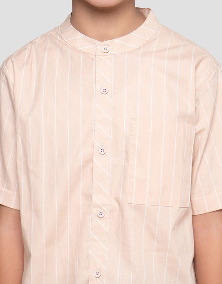 Nevada White Stripes Kemeja Koko Anak Laki-laki