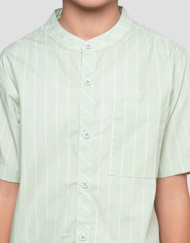 Nevada White Stripes Kemeja Koko Anak Laki-laki