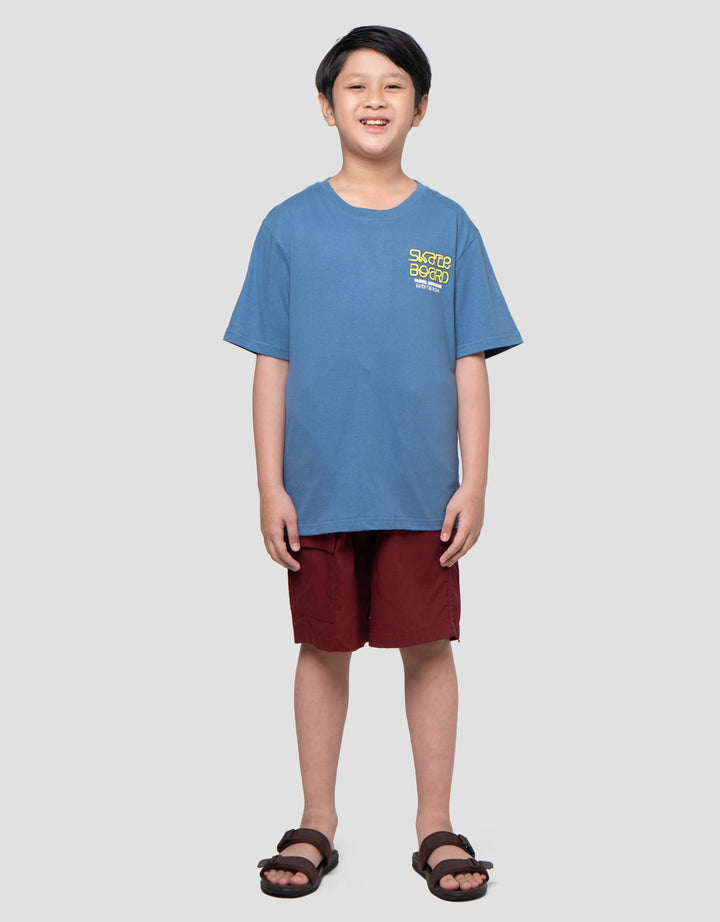 Nevada Both Side Print Skate Board Kaos Anak Laki-laki