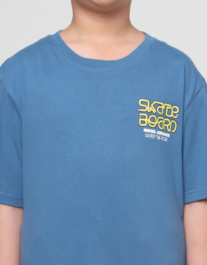 Nevada Both Side Print Skate Board Kaos Anak Laki-laki