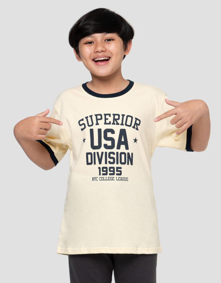 Nevada Ringer Both Side Print Superior Print Kaos Anak Laki-laki