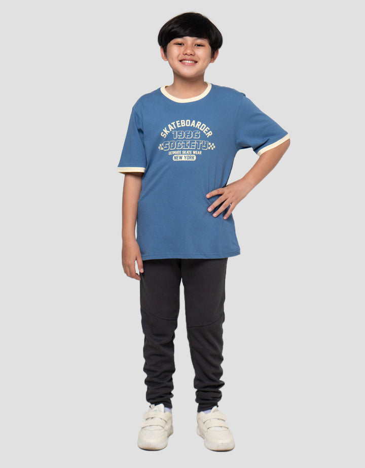 Nevada Ringer Both Side Print Skate Print Kaos Anak Laki-laki