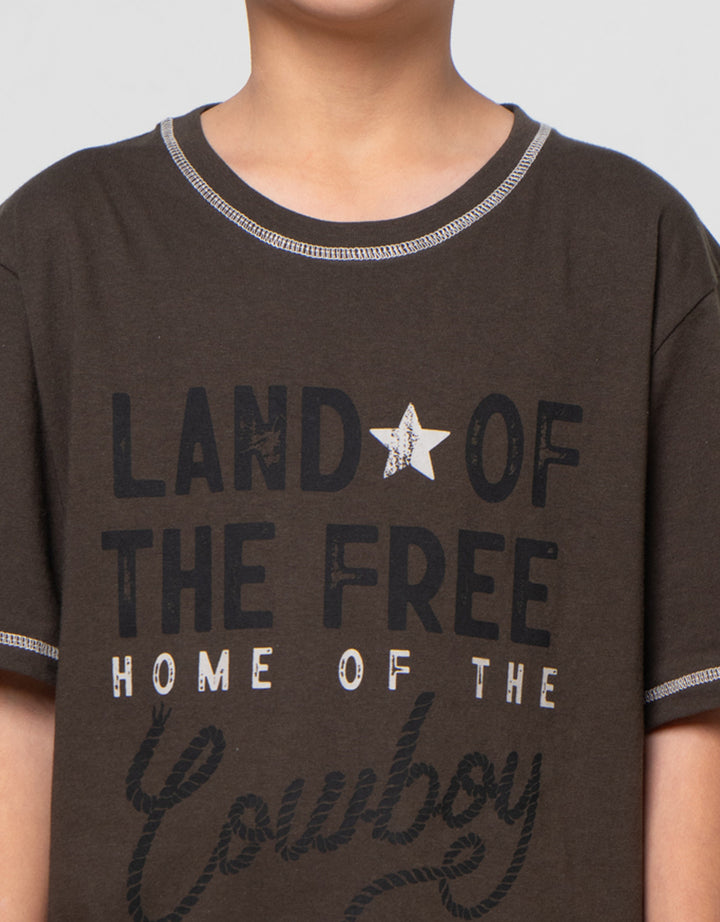 Nevada Fine Print Cowboy Kaos Anak Laki-laki