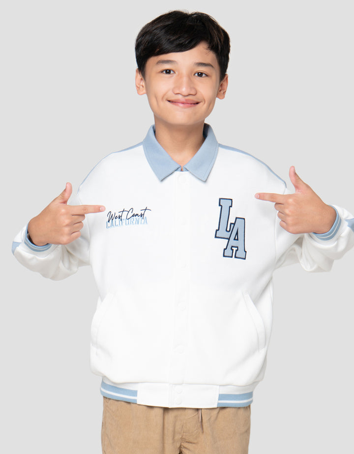 Nevada Varsity With Collar Both Side Print La Jaket Anak Laki-Laki