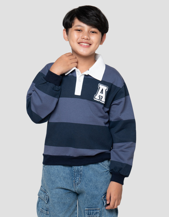 Nevada Collar Block Stripe Sweater Anak Laki-Laki