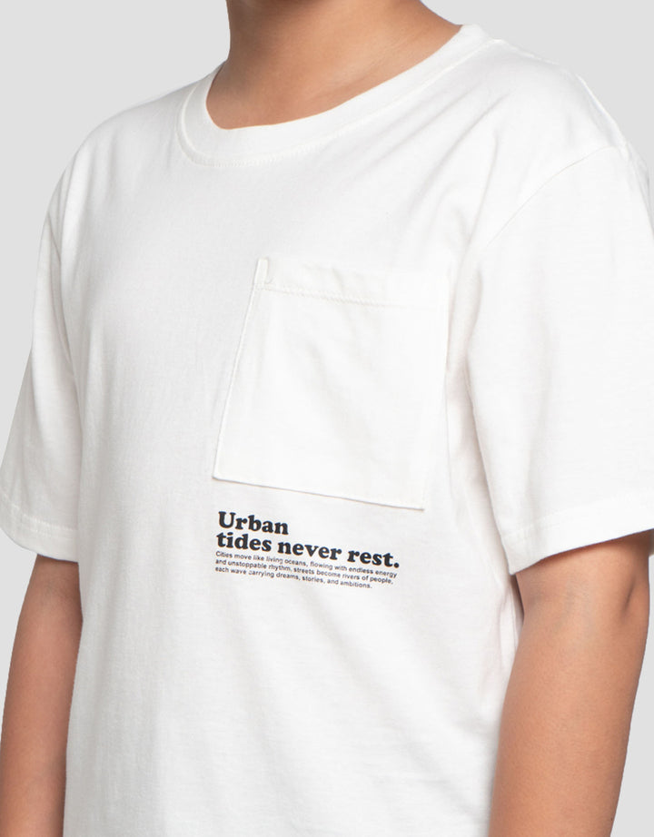 Nevada Pocket Urban Print Wording Kaos Lengan Pendek Anak Laki-Laki