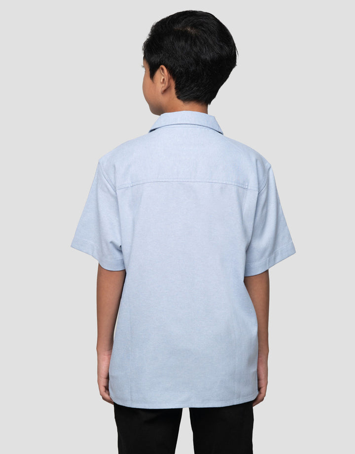Nevada Oxford Solid Cut N Sewn Kemeja Anak Laki-laki