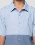 Nevada Oxford Solid Cut N Sewn Kemeja Anak Laki-laki