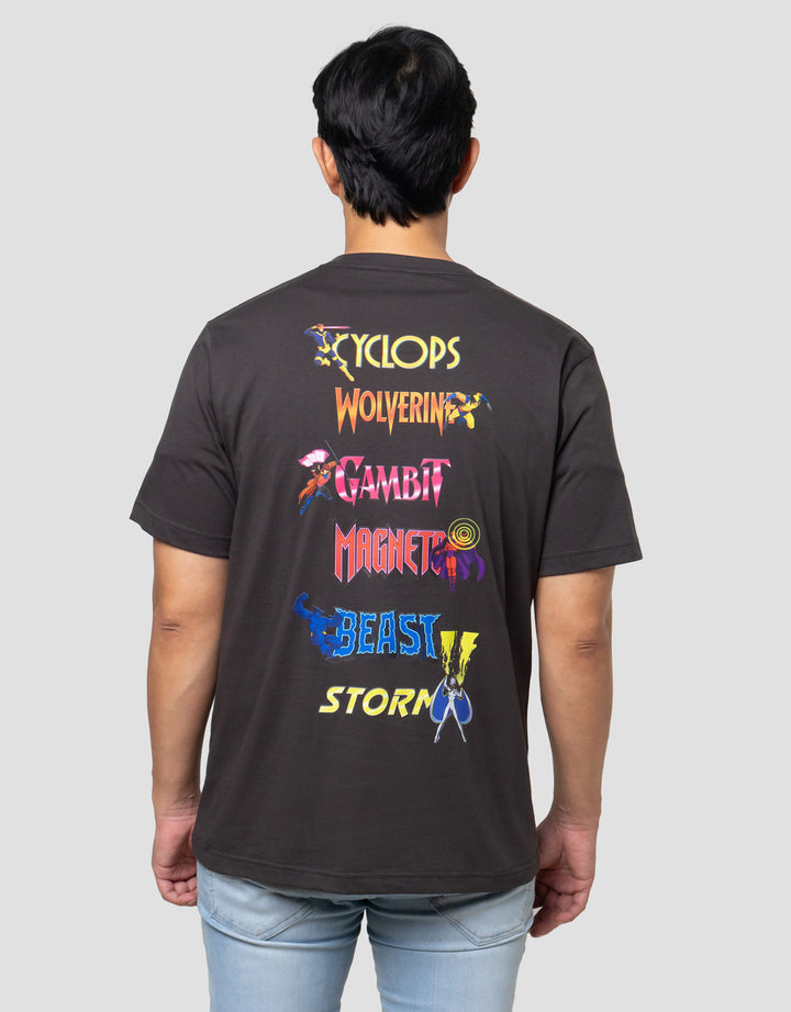 Marvel Reg Xmen All Logo Backprint Kaos Pria