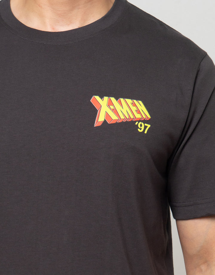 Marvel Reg Xmen All Logo Backprint Kaos Pria