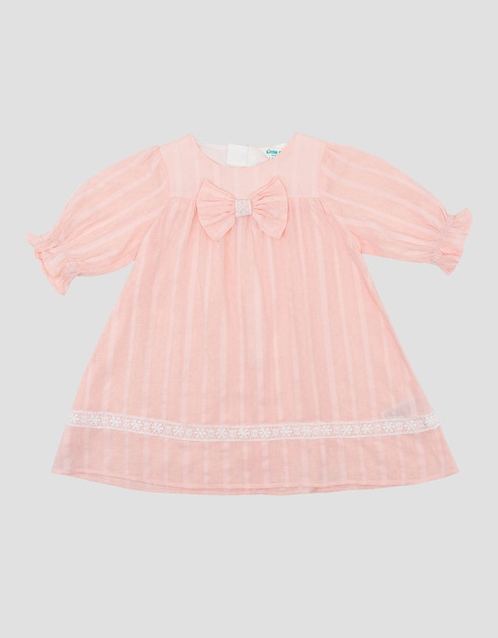 Little M 7/8 Woven Texture With Pita Dress Bayi