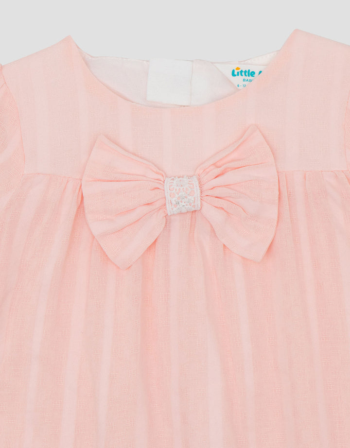 Little M 7/8 Woven Texture With Pita Dress Bayi