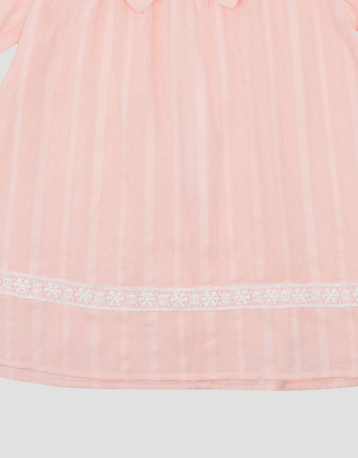 Little M 7/8 Woven Texture With Pita Dress Bayi