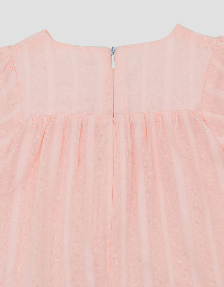 Little M 7/8 Woven Texture With Pita Dress Bayi