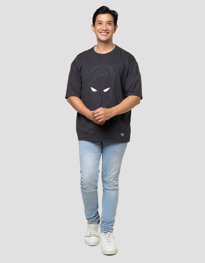 Marvel Os Black Panther Flocking Backprint Kaos Pria