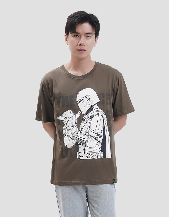 Star Wars Reg Mandalorian And Grogu Oveshadow Text Kaos Pria