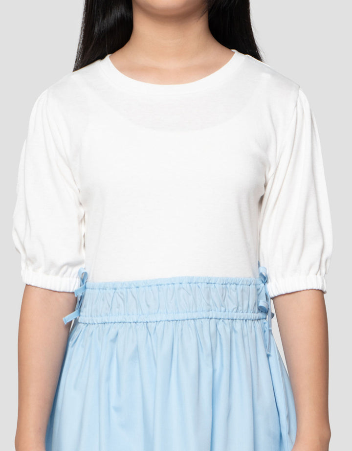 Nevada Knit Kombinasi Woven Pita Midi Dress Anak Perempuan