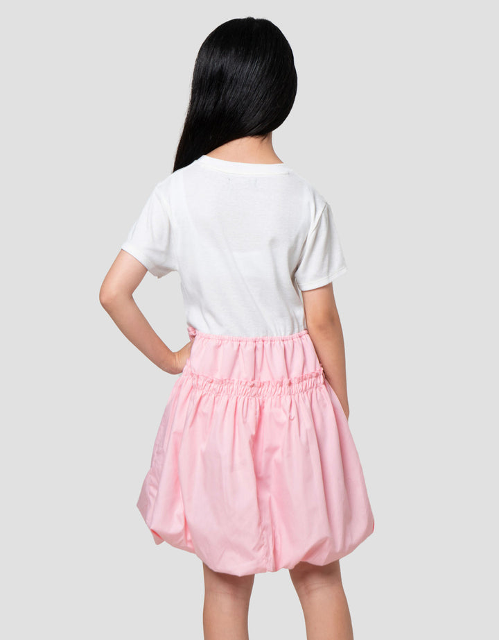 Nevada Kombinasi Woven Balon Midi Dress Anak Perempuan