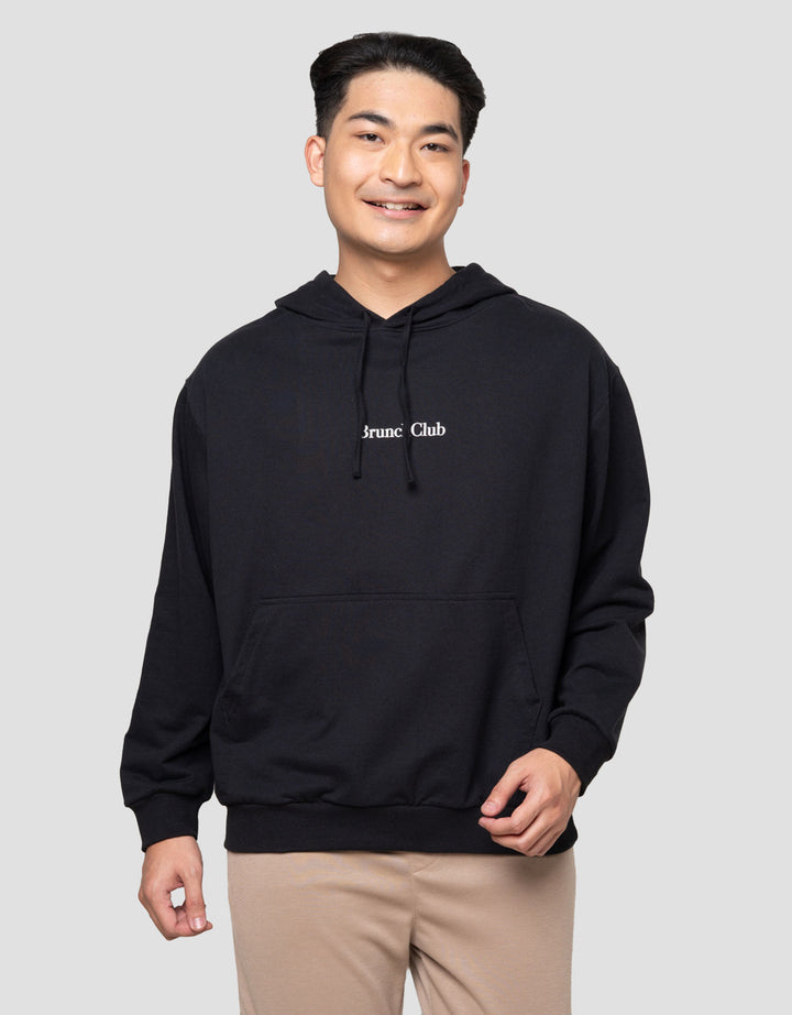 Nevada Boxy Fit Brunch Club Back Print Jaket Hoodie Pria