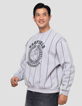 Nevada Garfield With Stripe Print Varsity Boxy Fit Sweater Pria