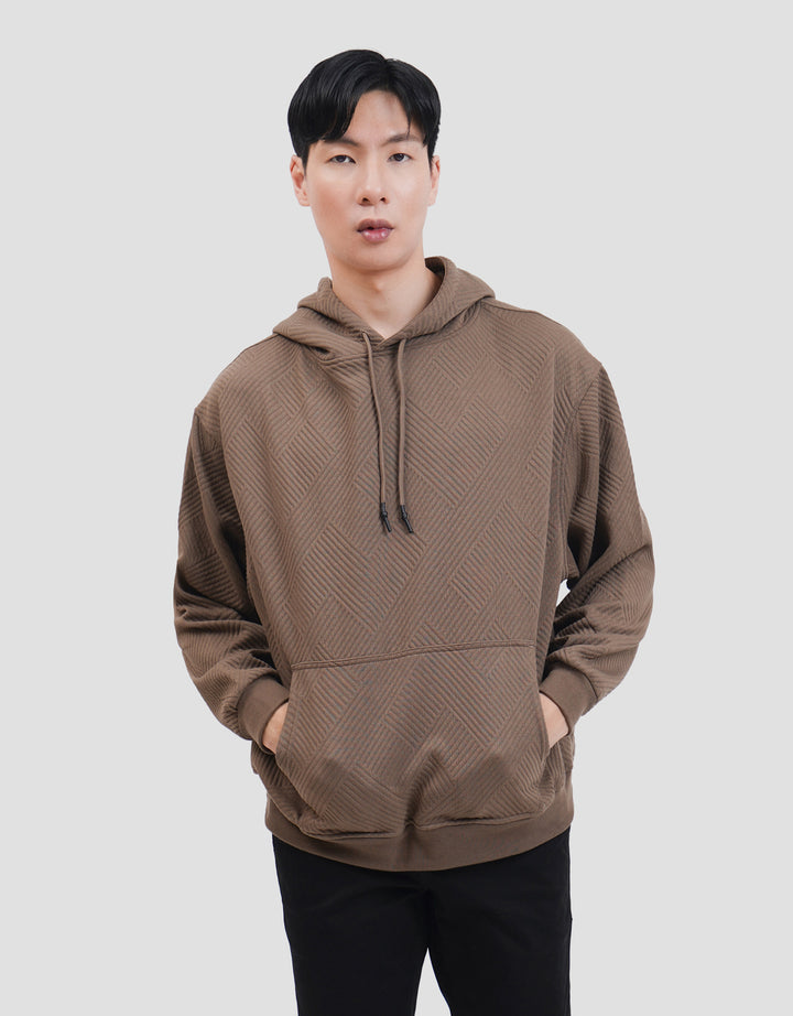 Nevada Textured Boxy Fit Jaket Hoodie Pria