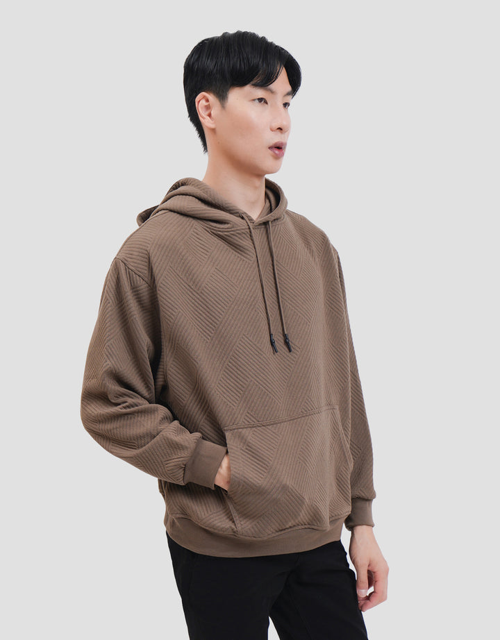 Nevada Textured Boxy Fit Jaket Hoodie Pria