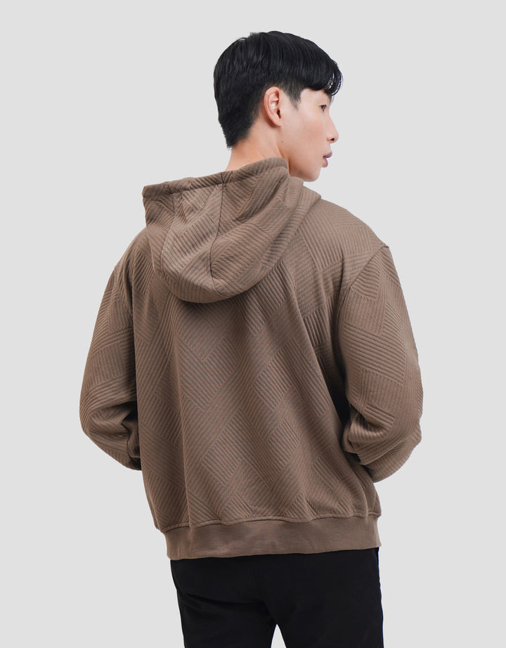 Nevada Textured Boxy Fit Jaket Hoodie Pria