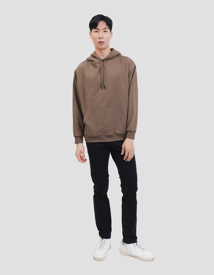 Nevada Textured Boxy Fit Jaket Hoodie Pria