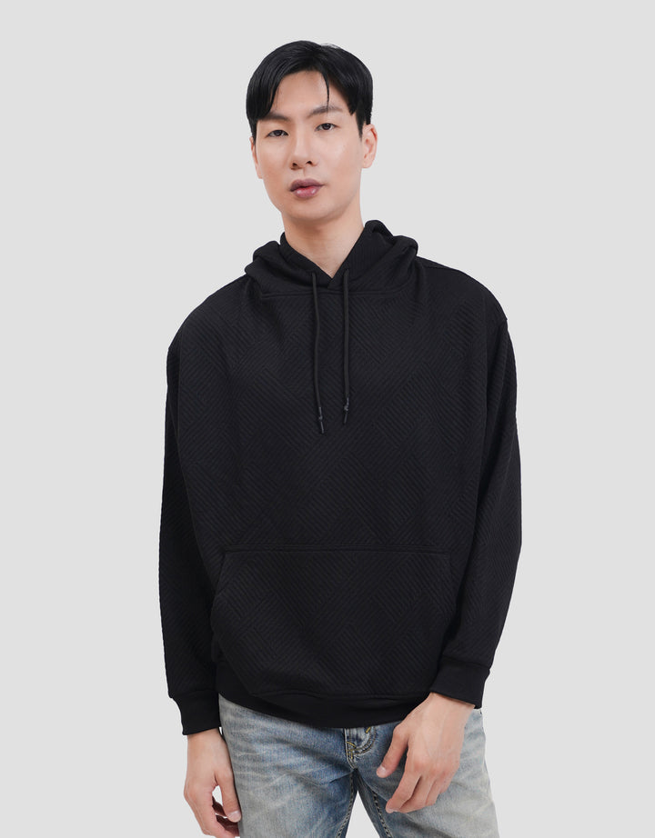 Nevada Textured Boxy Fit Jaket Hoodie Pria