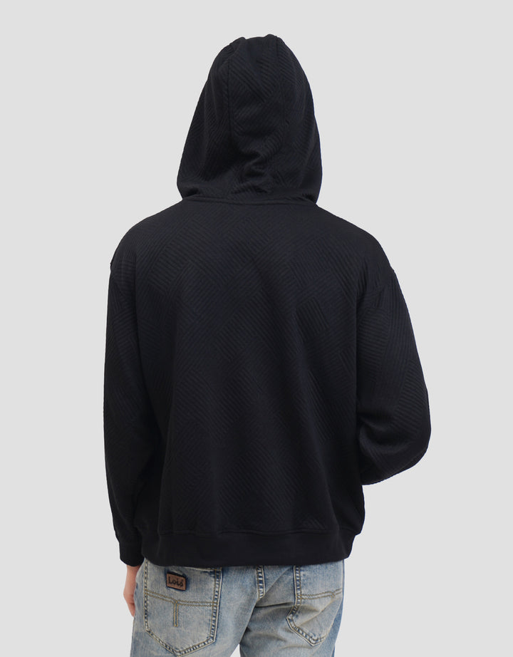 Nevada Textured Boxy Fit Jaket Hoodie Pria