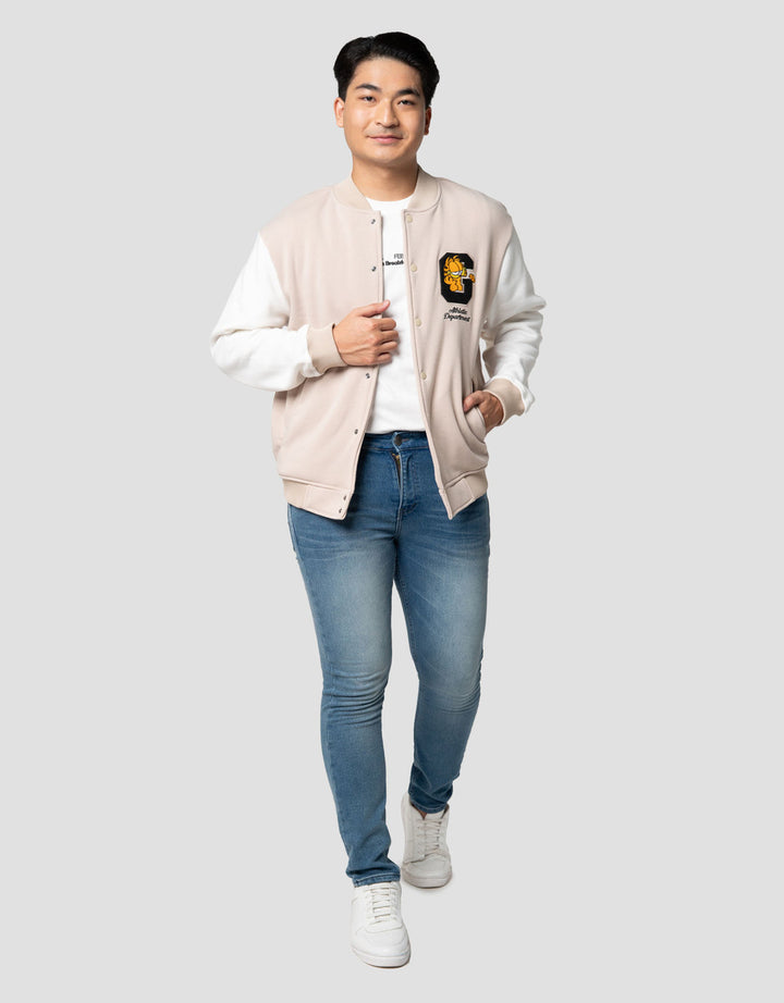 Nevada Varsity Garfield Patches And Backprint Jaket Pria