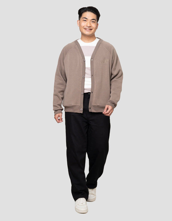 Nevada Knit Cardigan With Embro Wording Jaket Pria