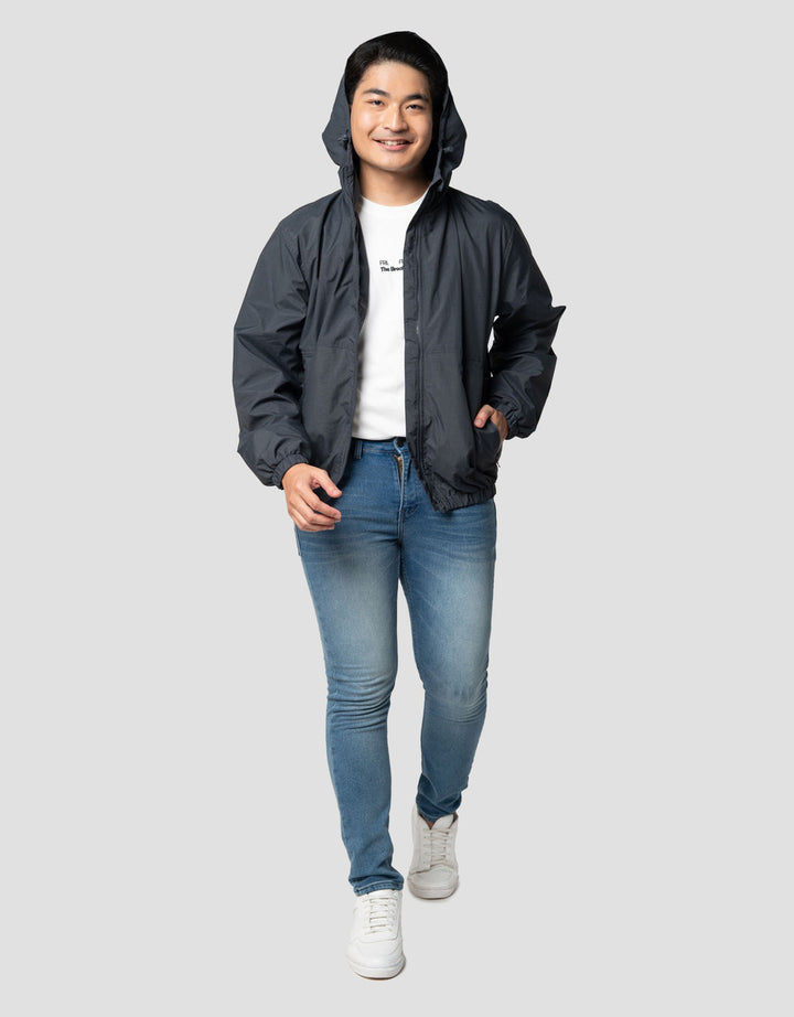 Nevada Woven Nylon Crinkle With Jaket Hoodie Pria