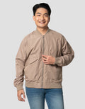 Nevada Woven Boxy Large Pockets Bomber With Zipper Jaket Pria