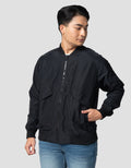 Nevada Woven Boxy Large Pockets Bomber With Zipper Jaket Pria