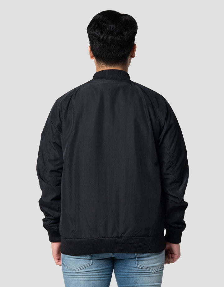 Nevada Woven Boxy Large Pockets Bomber With Zipper Jaket Pria