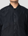 Nevada Woven Boxy Large Pockets Bomber With Zipper Jaket Pria
