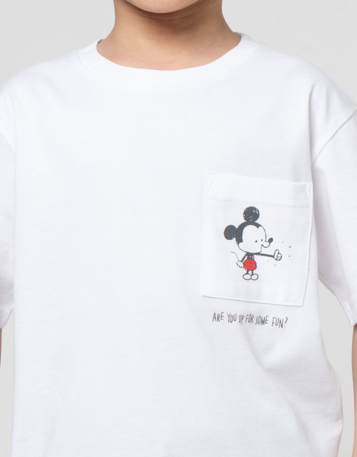 Suko Pocket Disney Kerah Bulat Kaos Lengan Pendek Anak Laki-Laki