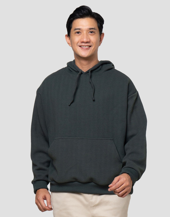 Nevada Texture Jacquard Boxy Fit Jaket Hoodie Pria