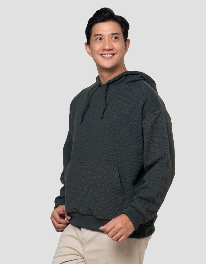 Nevada Texture Jacquard Boxy Fit Jaket Hoodie Pria