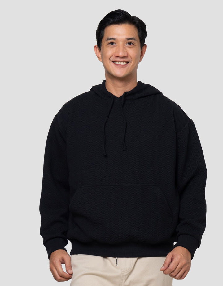 Nevada Texture Jacquard Boxy Fit Jaket Hoodie Pria