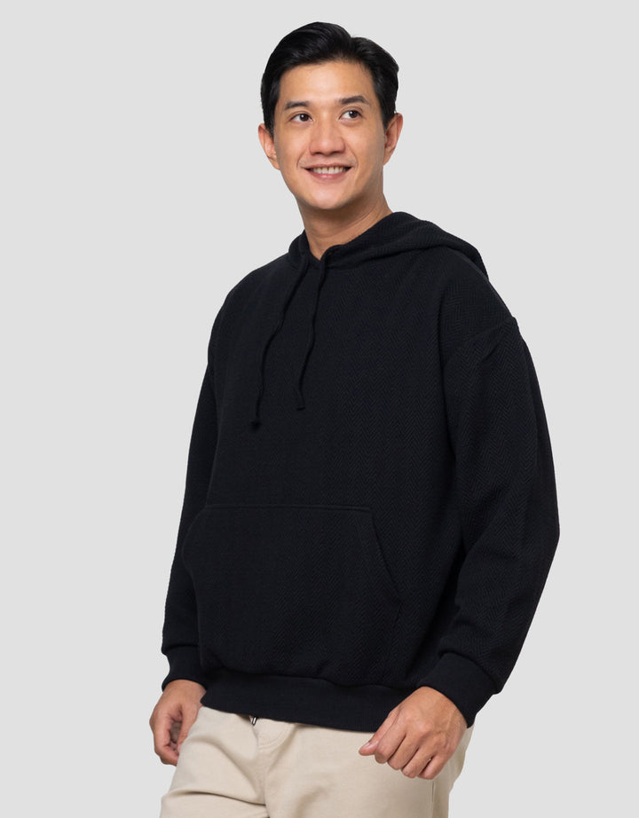 Nevada Texture Jacquard Boxy Fit Jaket Hoodie Pria