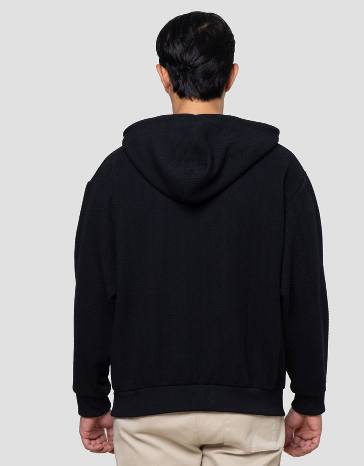 Nevada Texture Jacquard Boxy Fit Jaket Hoodie Pria