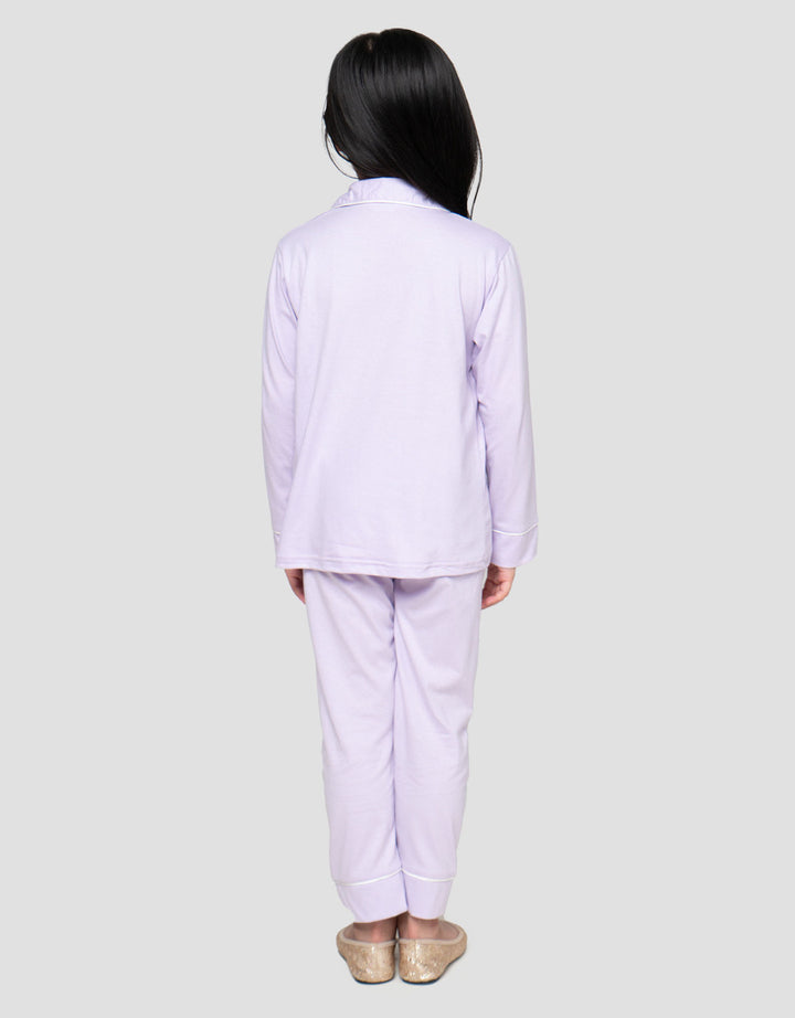 Little M Kerah Unicorn Print Setelan Piyama Anak Perempuan