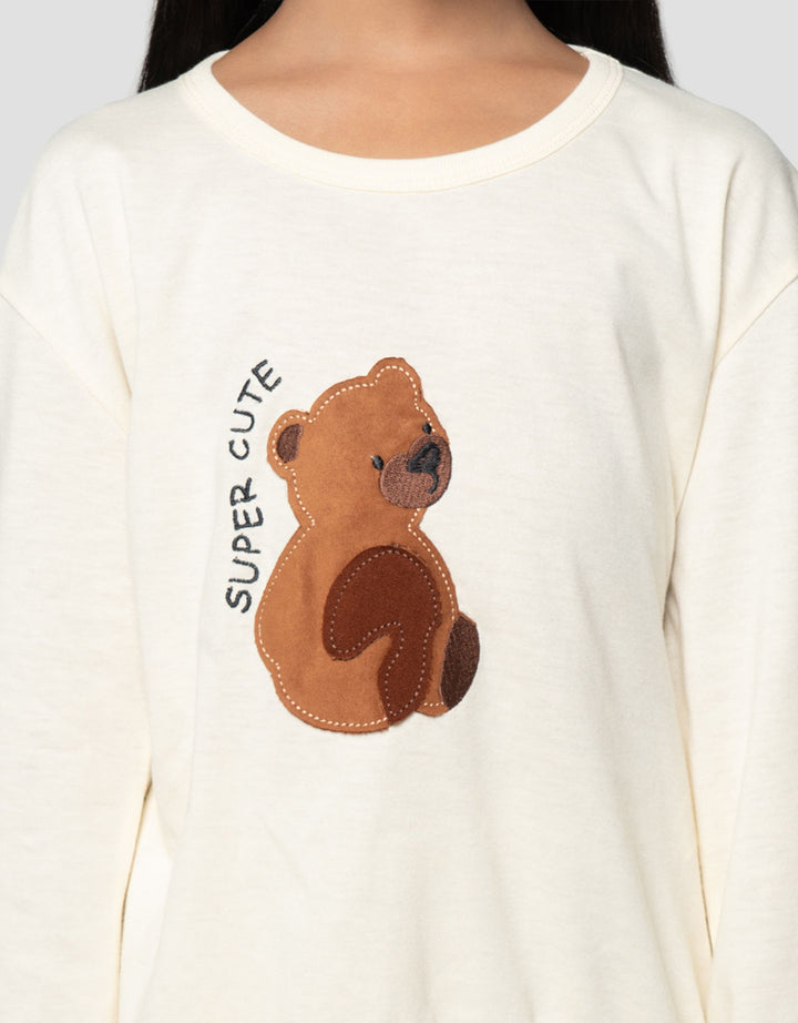 Little M Sleepwear Bear Setelan Pakaian Tidur Anak Perempuan