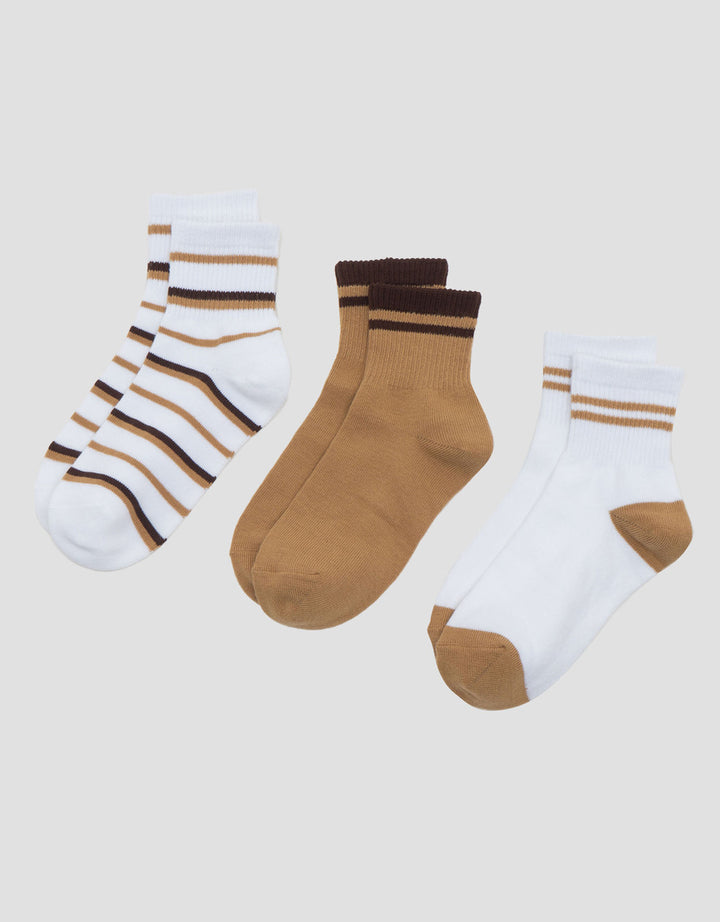Little M Pack Of 3 Stripe Panjang Kaus Kaki Bayi