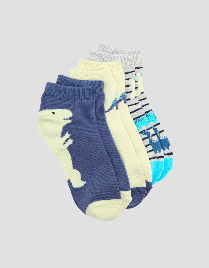 Little M Pack Of 3 Dino Kaus Kaki Bayi