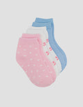 Little M Pack Of 3 Gilrs Ankle Polkapita Kaus Kaki Anak Perempuan